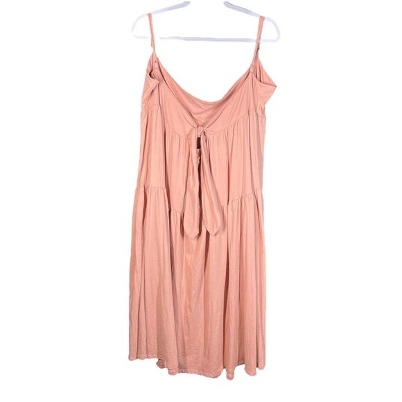J. Crew Womens Tie-Back Tiered Midi Dress Size 3X Peachy Pink NWT 100% Cotton - Picture 5 of 9